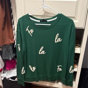 Jane and Delancey Green Crew Neck Sweater